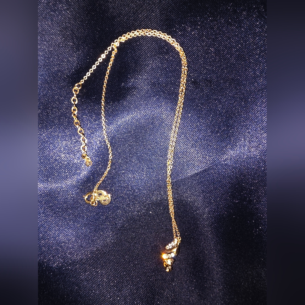 Dior Gold Necklace With Crystal Details Nwt 100$
